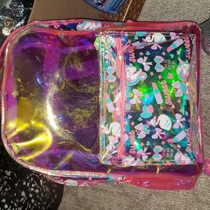 Holographic clear pink backpack